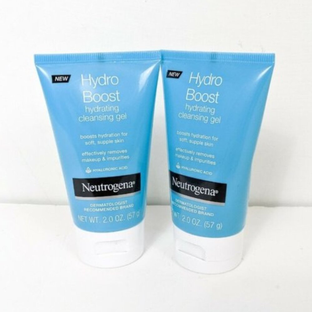 NEUTROGENA Lot of 2 Hydro Boost Hydrating Cleansing Gel NEW Hyaluronic Acid 2 oz